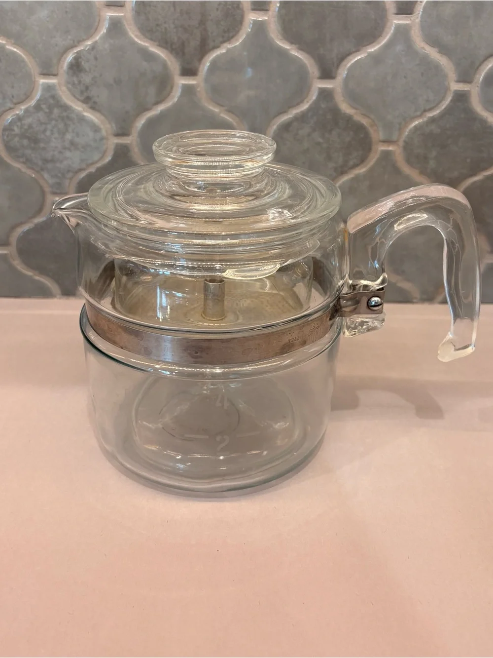 VTG Pyrex 7754 Stovetop Glass Percolator Complete with Pump, Basket